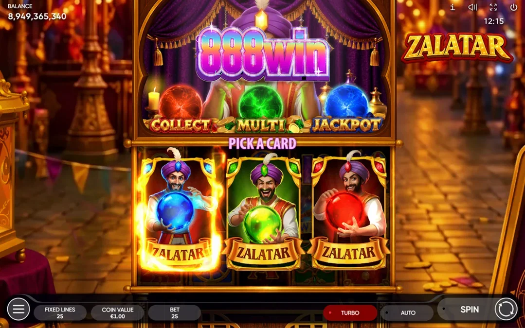 Interface do jogo de slot Zalatar em um dispositivo móvel